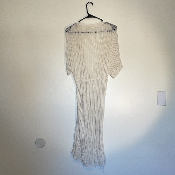 Do Everything In Love Open Knit Crochet Short Sleeve Belted Bathingsuit Cover Up - Picture 5 of 8